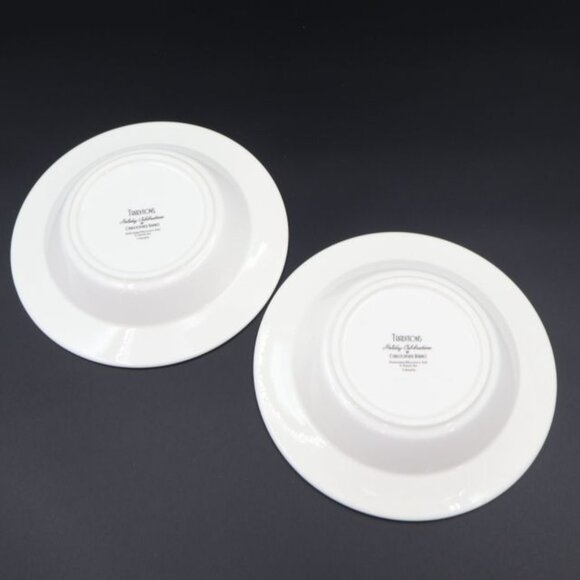 2 Christopher Radko Traditions Holiday Celebrations Rimmed Soup Bowls - Picture 5 of 7